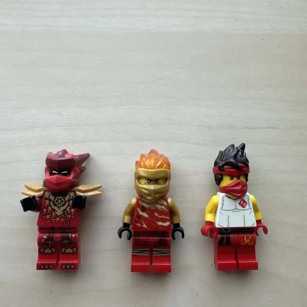 LEGO NINJAGO Kai Lot of 3 Red Gold Ninja MiniFigures